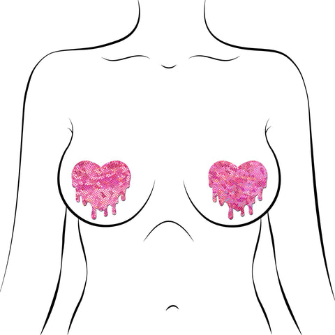 Melty Heart: Shattered Glass Pink Melty Heart Pasties