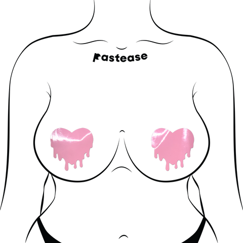 Melty Heart: Faux Latex Pleather Vinyl Melty Heart Pasties