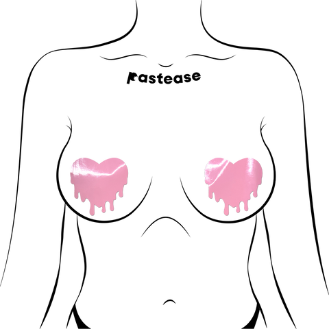 Melty Heart: Faux Latex Pleather Vinyl Melty Heart Pasties