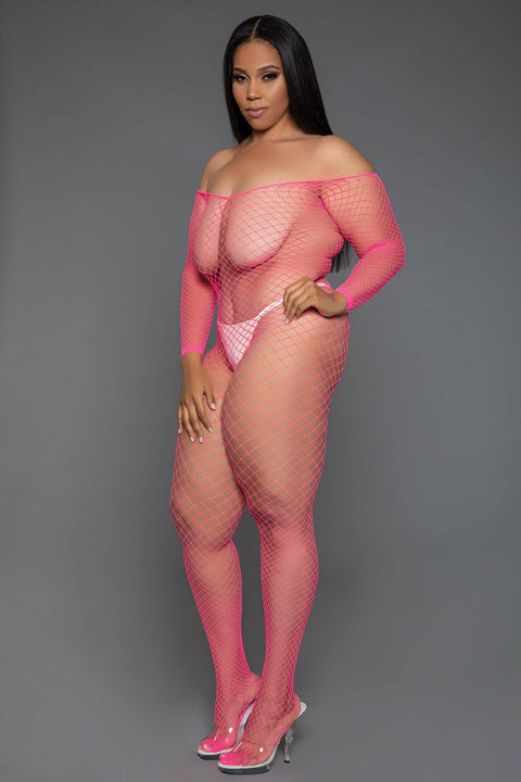 2359 Catch Me Bodystocking Off Shoulder Catsuit