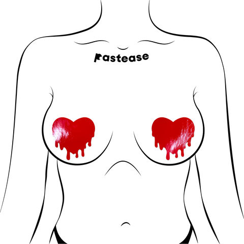 Melty Heart: Faux Latex Pleather Vinyl Melty Heart Pasties