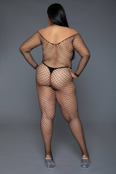 2359 Catch Me Bodystocking Off Shoulder Catsuit