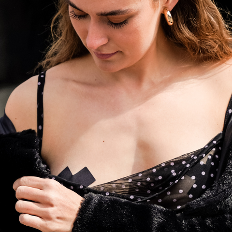 Plus X: Matte Black Cross Nipple Pasties by Pastease®