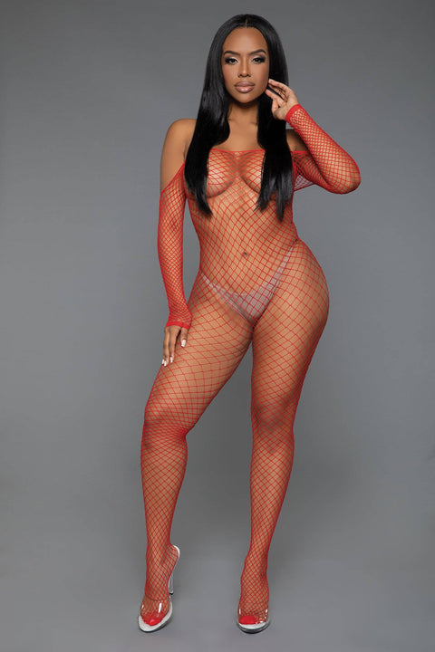 2359 Catch Me Bodystocking Off Shoulder Catsuit