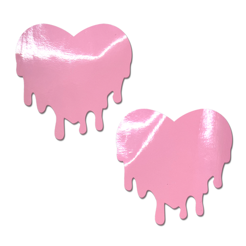 Melty Heart: Faux Latex Pleather Vinyl Melty Heart Pasties