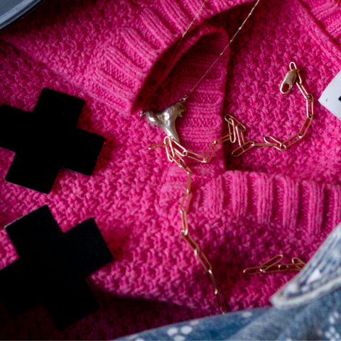 Plus X: Matte Black Cross Nipple Pasties by Pastease®