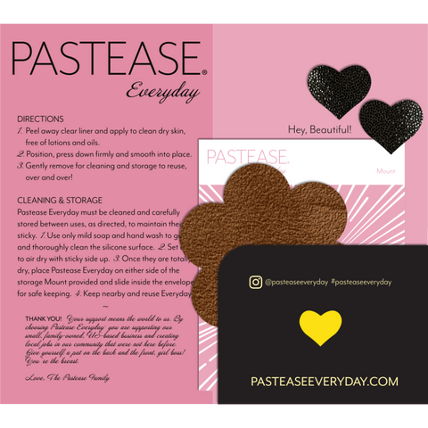 Cocoa Dark Brown Vegan Suede Flower Reusable Pasties