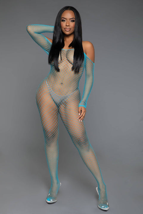 2359 Catch Me Bodystocking Off Shoulder Catsuit