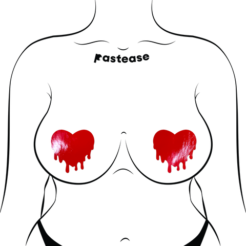 Melty Heart: Faux Latex Pleather Vinyl Melty Heart Pasties