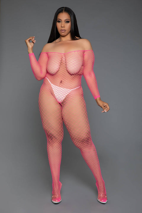 2359 Catch Me Bodystocking Off Shoulder Catsuit
