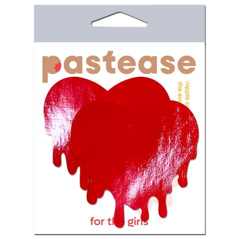 Melty Heart: Faux Latex Pleather Vinyl Melty Heart Pasties