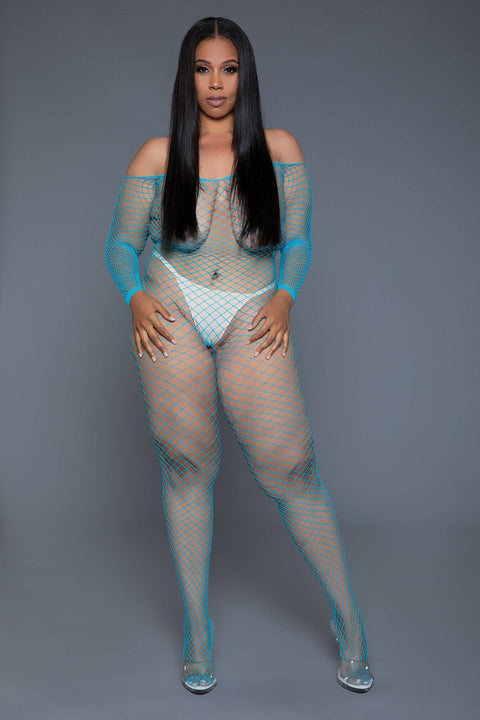 2359 Catch Me Bodystocking Off Shoulder Catsuit