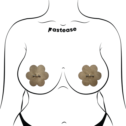Pierced Pasties: Nude Breast Petals with Barbell Piercing