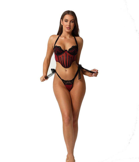 Wine Bustier set