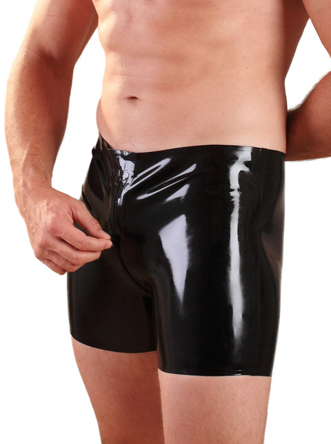 Latex Boxer Shorts With Thru Zip | Honour Latex