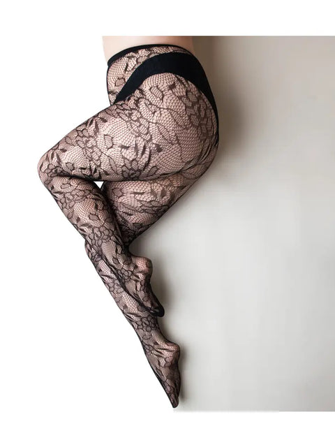 Fishnet Flower Tights | Kixies