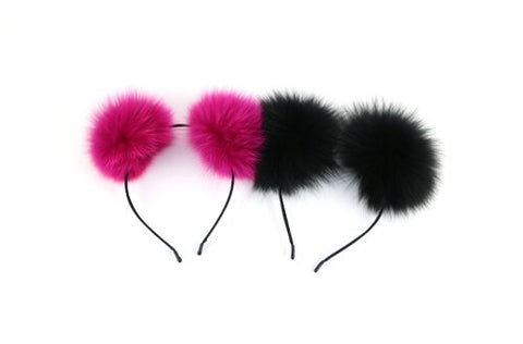 Fox Fur Poof Ears Headband