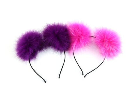 Fox Fur Poof Ears Headband