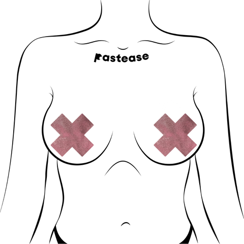Plus X: Liquid Baby Pink Cross Nipple Pasties by Pastease®