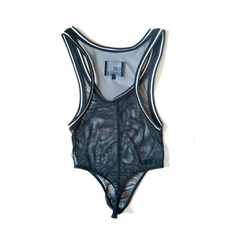 High Cut Mesh Bodythong - Black | Elias Gurrola