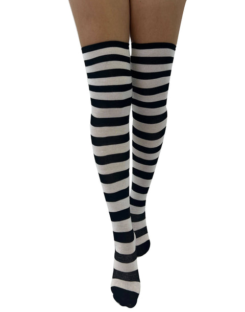 Striped Socks with Paw Print