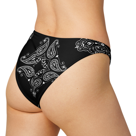 Black Bandana V-Cut Bikini Bottom