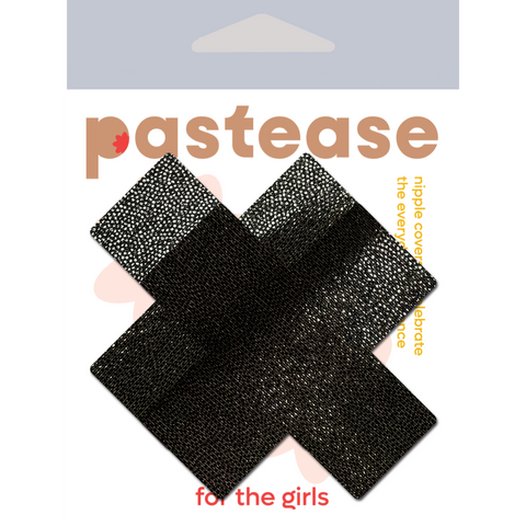 Plus X: Liquid Black Cross Nipple Pasties