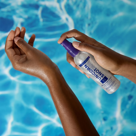 SPF 35 Glitter Spritz | Sunscreen Spray | Platinum