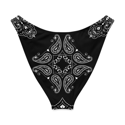 Black Bandana V-Cut Bikini Bottom