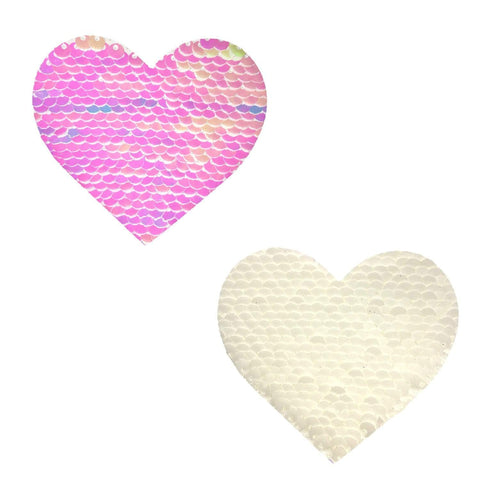 Princess Bride White Pearl & White Sequin I Heart U  Pasties