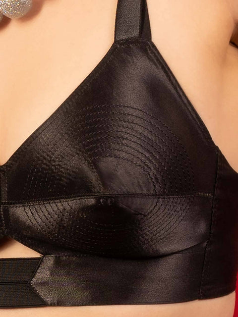 Maitresse Black Satin Bullet Bra | What Katie Did