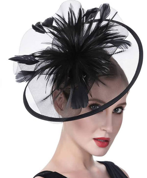 Black Feather Halo Fascinator