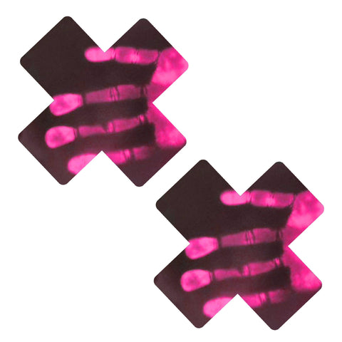Neon Pink Temperature Reactive X Pasties | Neva Nude