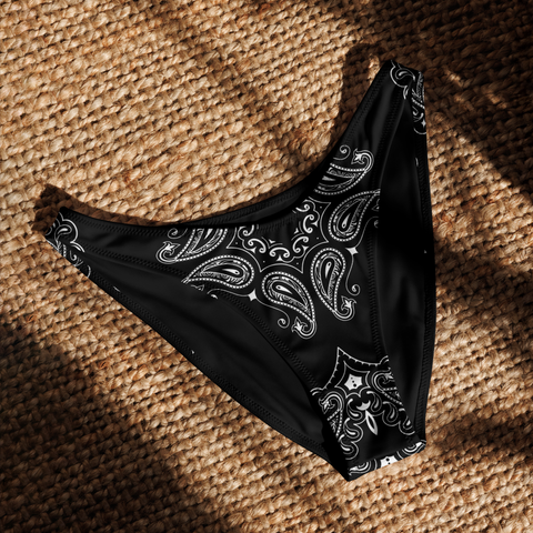 Black Bandana V-Cut Bikini Bottom