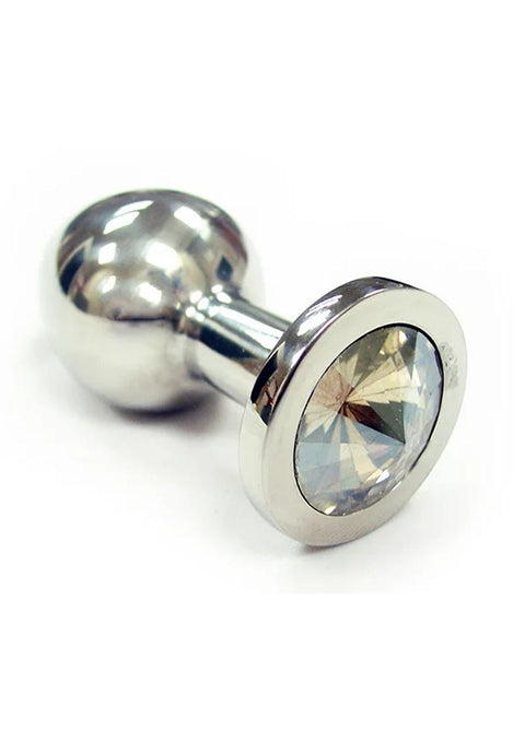 Heavy Stainless Steel Anal Plug with Clear Jewel | Rouge