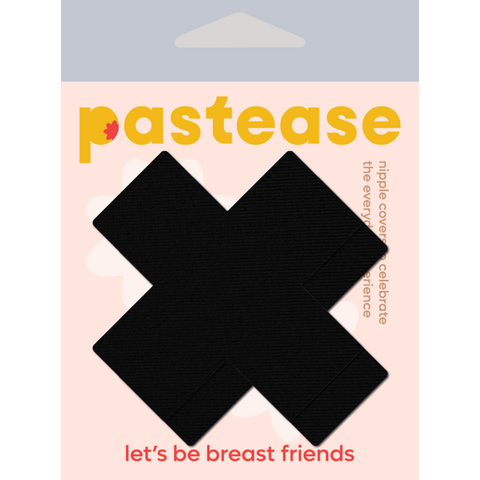 Plus X: Matte Black Cross Nipple Pasties by Pastease®