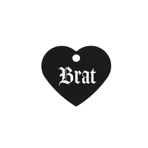 Fetish Pet Collar Tags, Brat Heart
