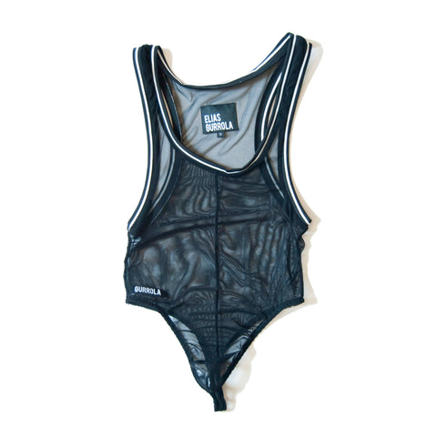 High Cut Mesh Bodythong - Black | Elias Gurrola