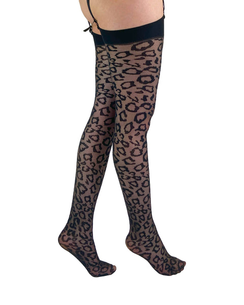 Leopard Knit Stockings