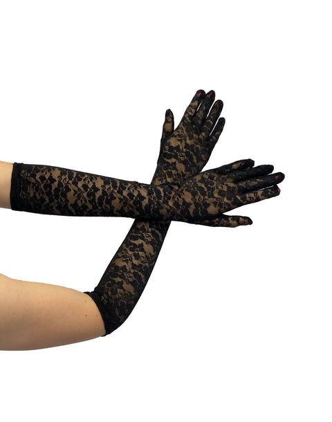 Lace Pattern Opera Gloves