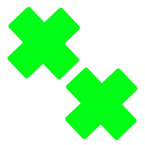 Neon Green Temperature Reactive X Pasties | Neva Nude