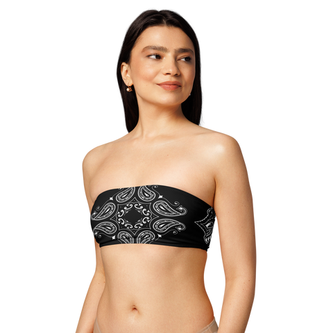 Black Bandana Bandeau Bikini Top