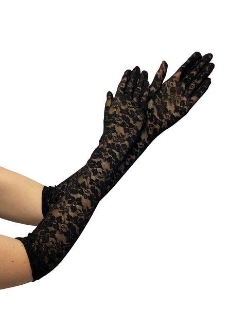 Lace Pattern Opera Gloves