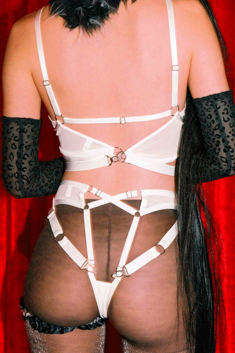 Heart Skipped A Beat Ouverte Thong - White | The End Lingerie
