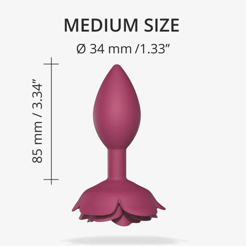 Open Roses Silicone Anal Plug - Medium