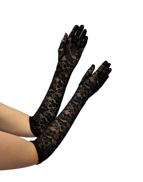 Lace Pattern Opera Gloves