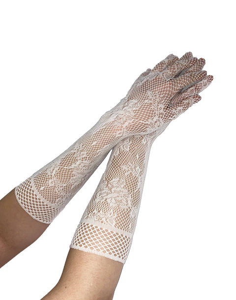Fishnet Floral Gloves