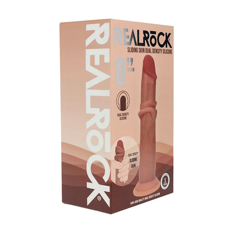 Sliding Skin Dual Density Dildo - 8 in. | Realrock