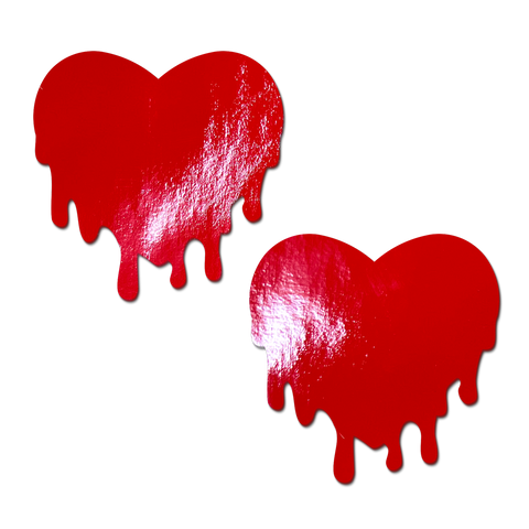 Melty Heart: Faux Latex Pleather Vinyl Melty Heart Pasties