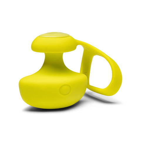 Lime green silicone finger vibe with strap